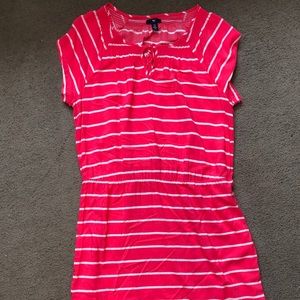 Gap midi stripped dress Coral and white XL